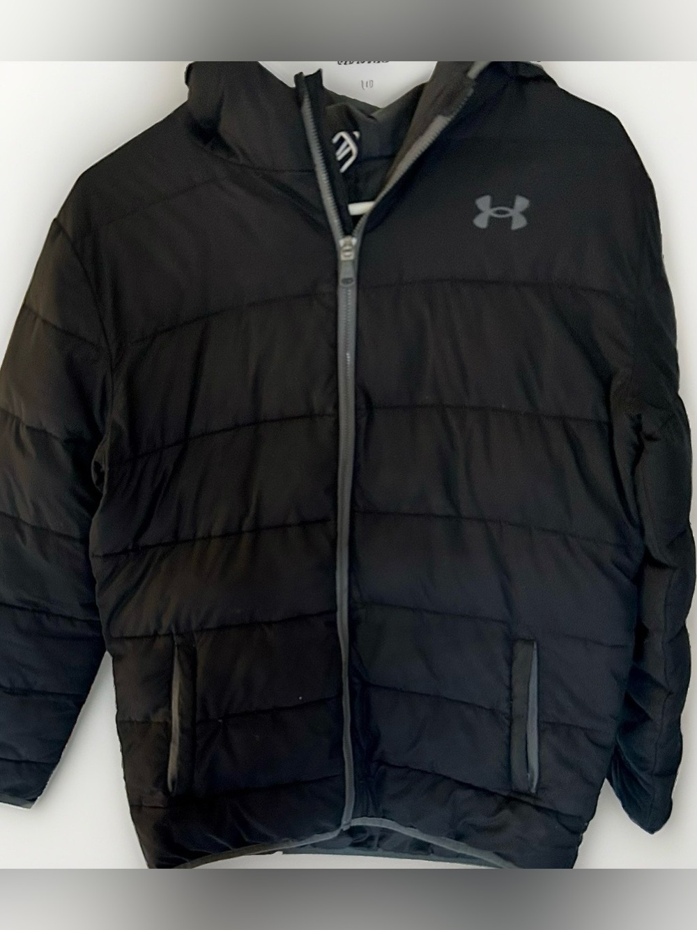 Under Armour Kids Black Puffer Hooded Jacket Size YXL JTG/EG
